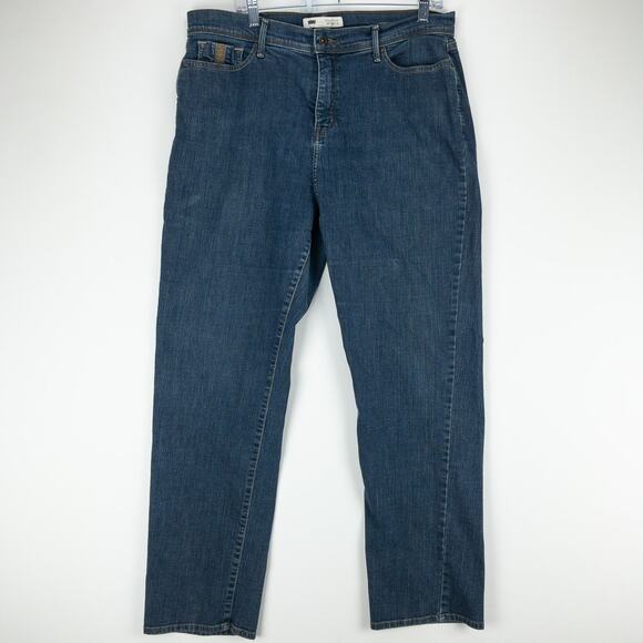 Levi's 512 Perfectly Slimming Jeans Woman's 33x32 Embroidered Straight Leg Blue - Picture 5 of 15